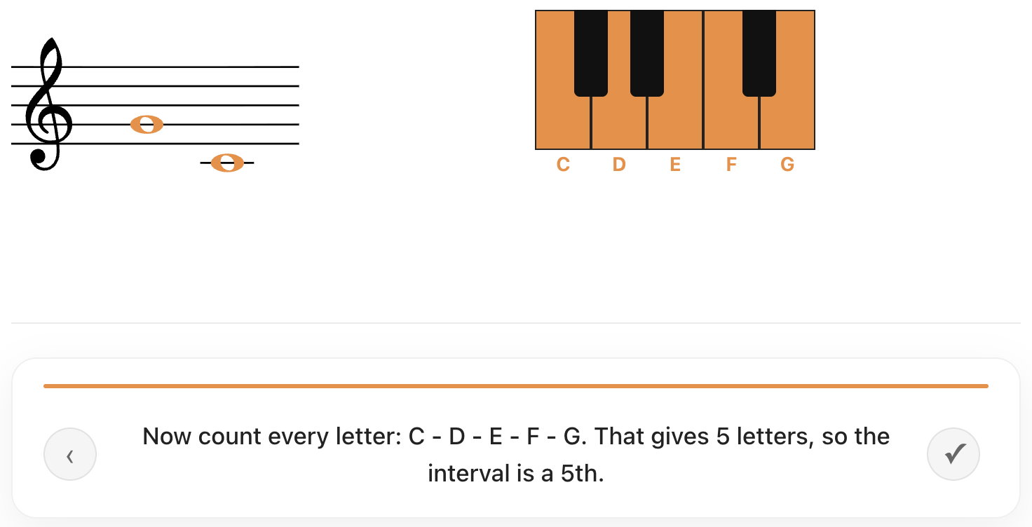 Step-by-step explanation screen